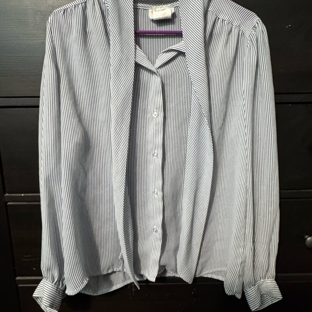 Striped Button-Up Blouse